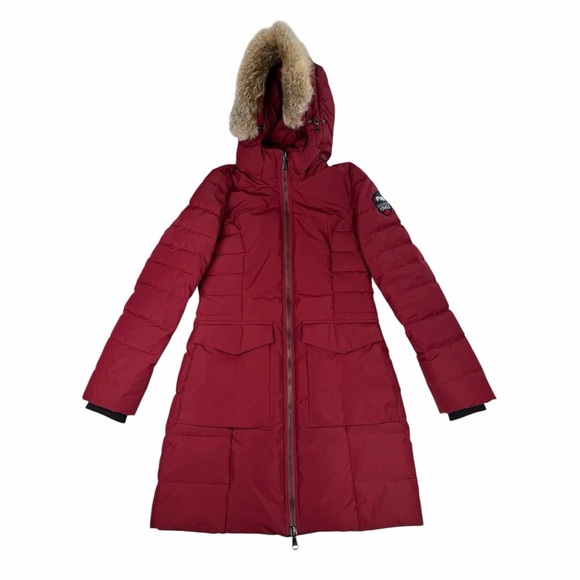Pajar Canada 1963 Women's Insulated Puffer Jacket W/Fur Hood In Crimson Size S